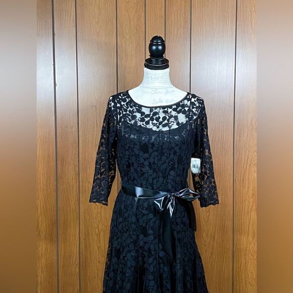 Teri Jon by Rickie Freeman Lace Pintuck Dress size 14 - Picture 6 of 13